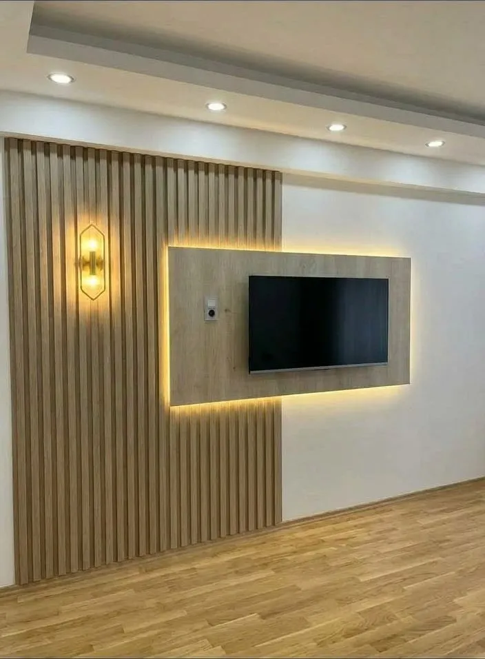 TV duvarı ve spot aydınlatma: sonra